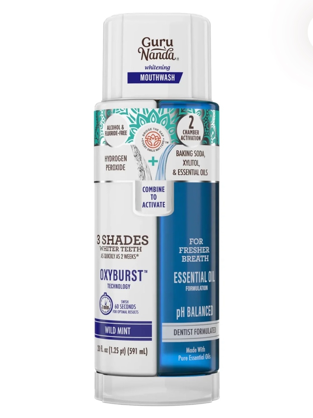 $10❤️‍🔥 Guru Nanda Wild Mint Oxyburst Whitening Mouthwash NEW & SEALED